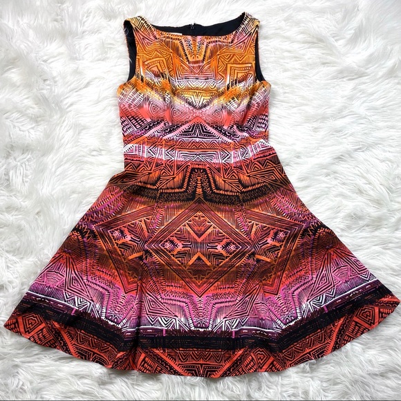 Dress Barn Dresses & Skirts - Dressbarn Aztec Fit Flare Cocktail Dress Retro